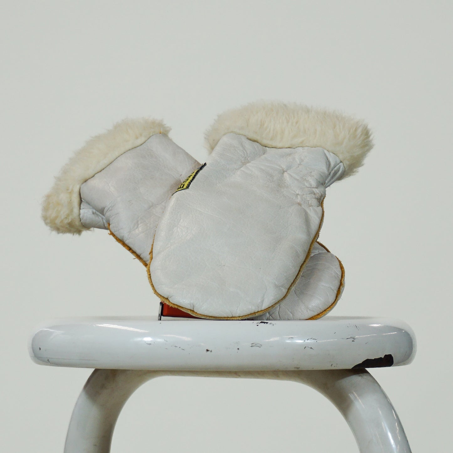 Vintage Fur Lined Leather Mitts