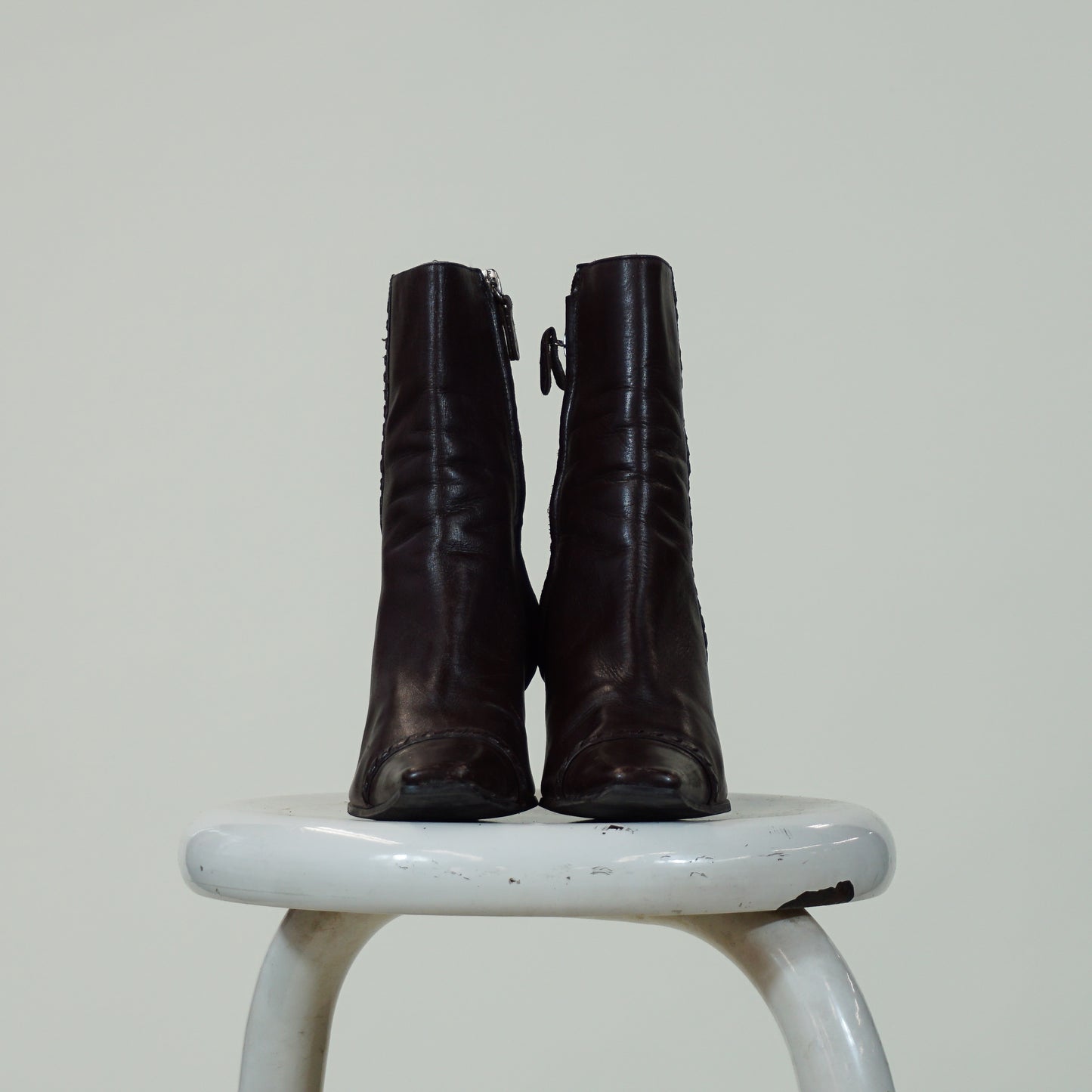Aldo Brown Leather Heel Boots (7.5)