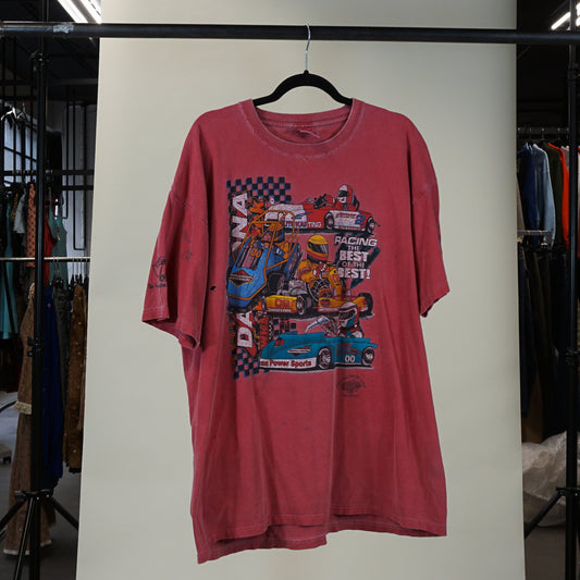 2002 Distressed Racing Graphic T-Shirt (XL)