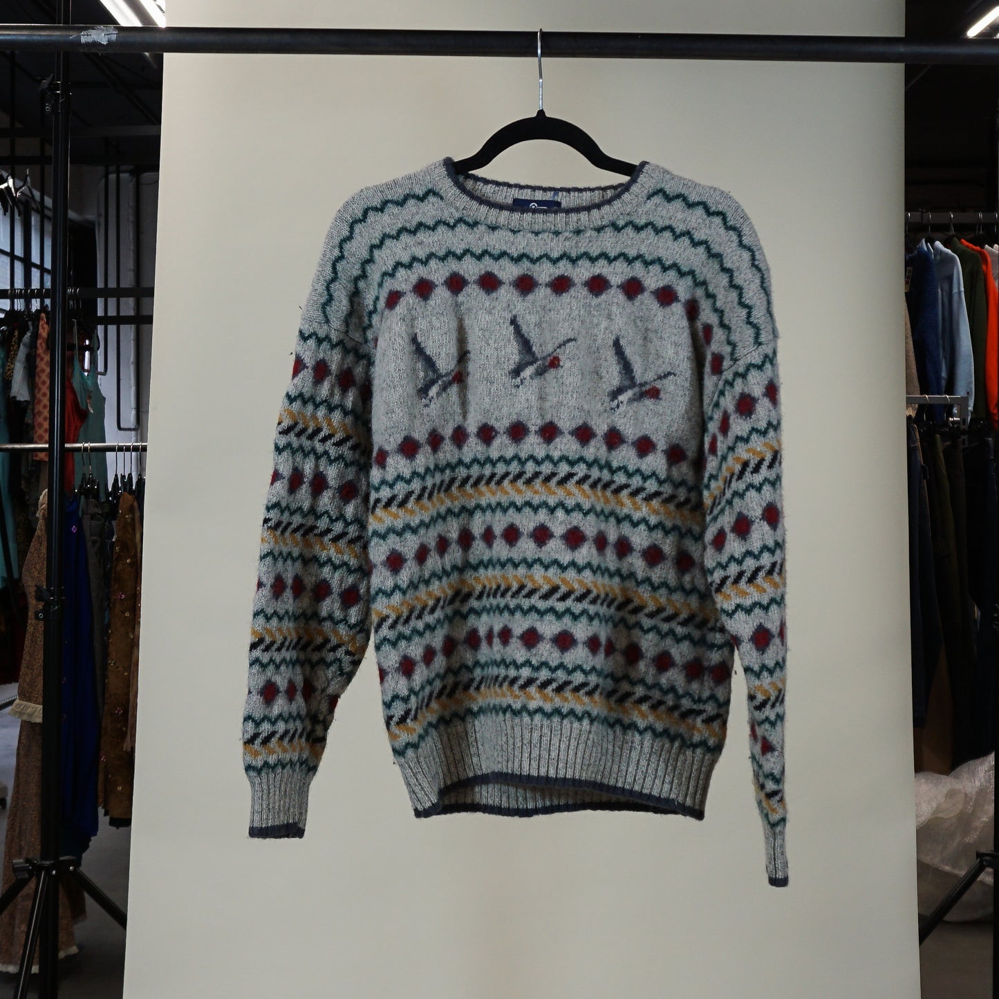 1980s Woolrich Wool Duck Patterned Sweater (M)
