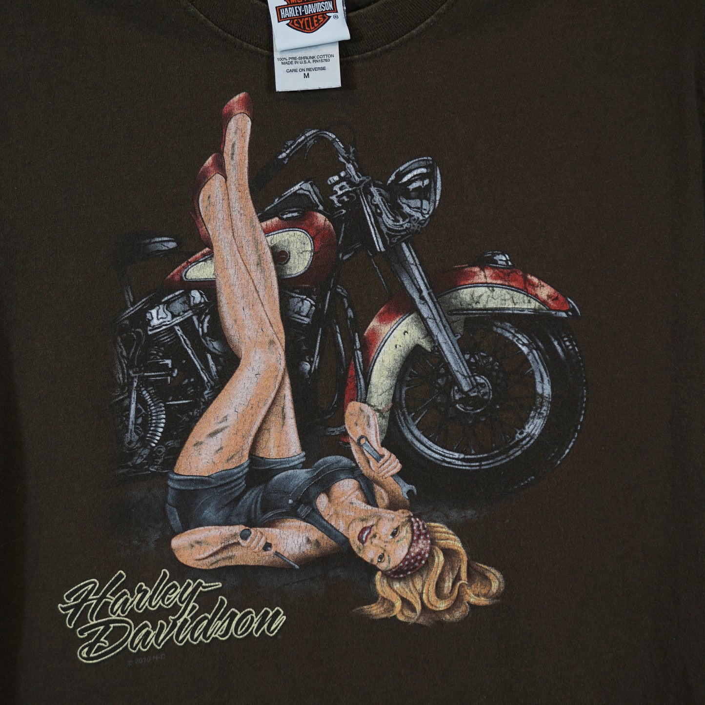 T-shirt Harley Davidson Pinup des années 2000 (M)