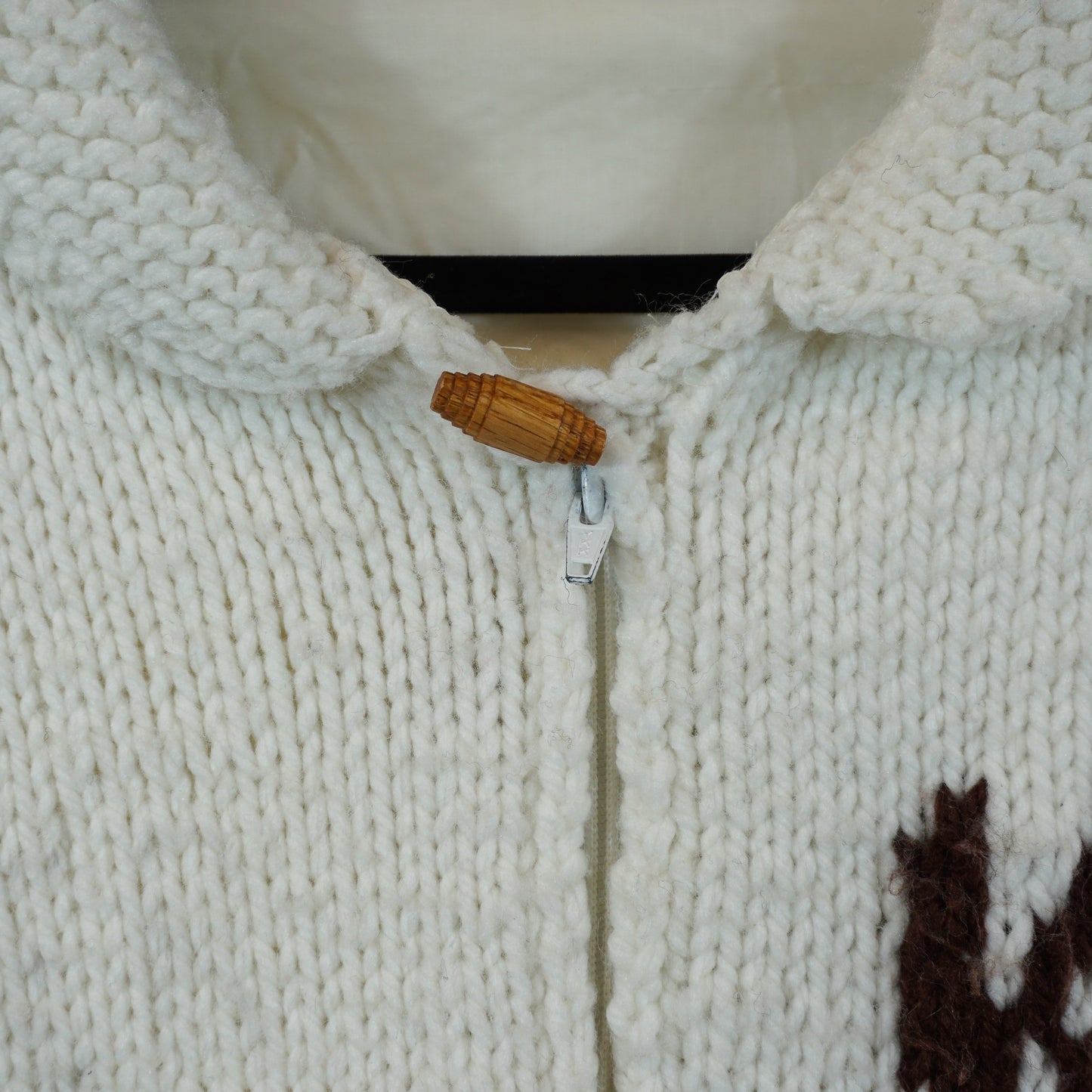 Cardigan de cerf en tricot de laine des années 1990 (XL)