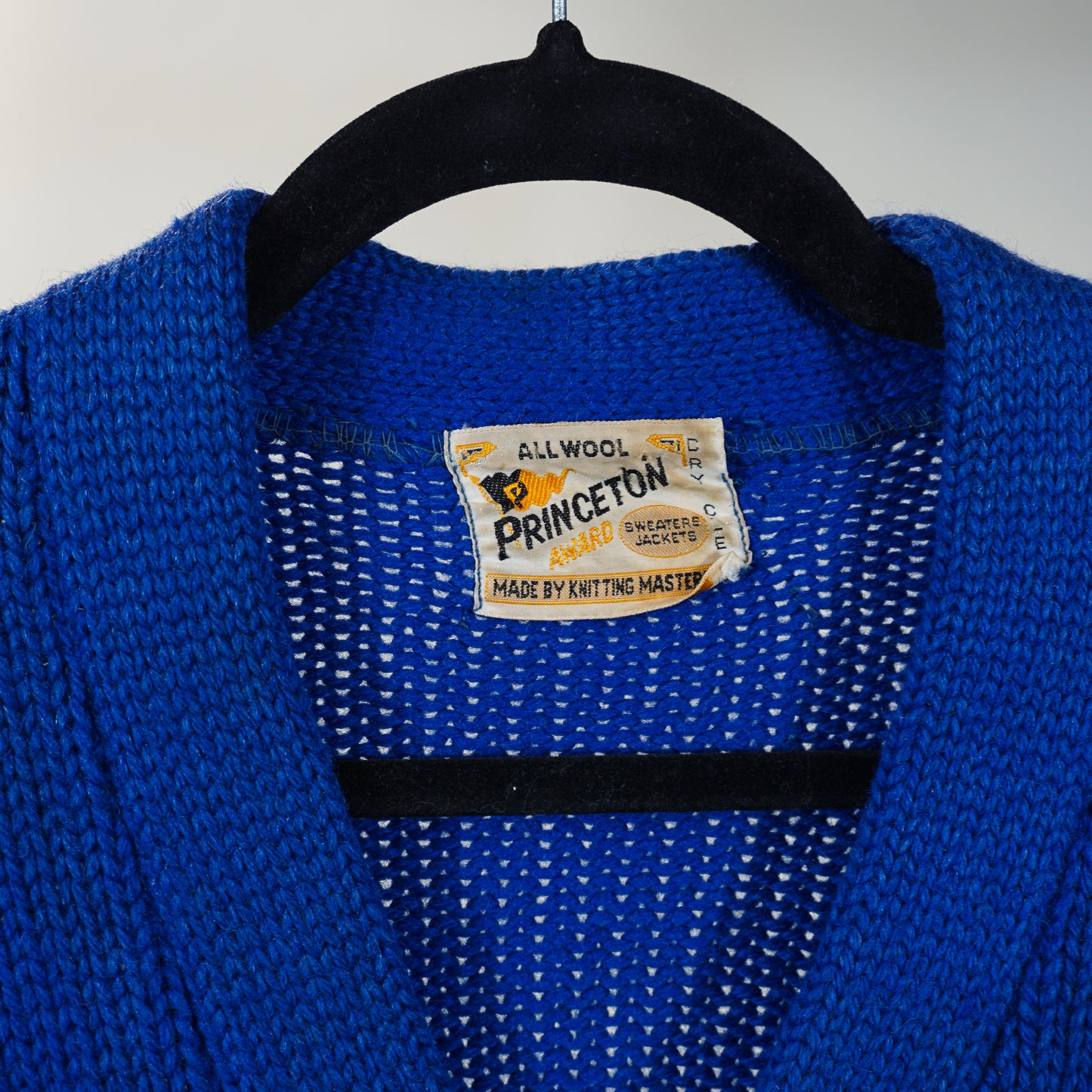 Cardigan en laine universitaire Princeton Knitting Mills des années 1940/1950 (M/L)