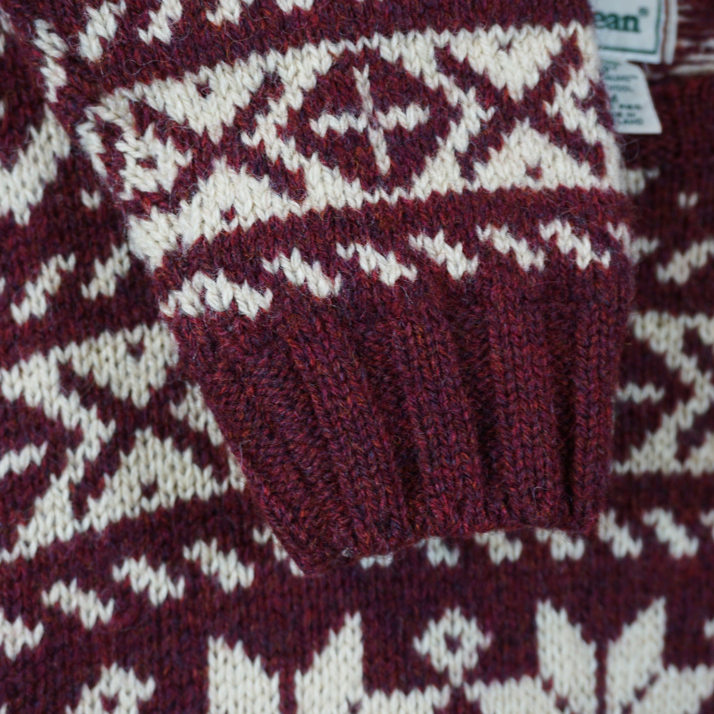 1980s L.L Bean Patterned Wool Knit Sweater (L)