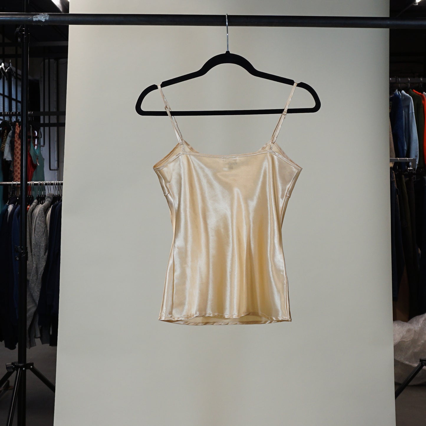 Y2K 'Together' Gold Satin Lingerie Top (Women's XS)