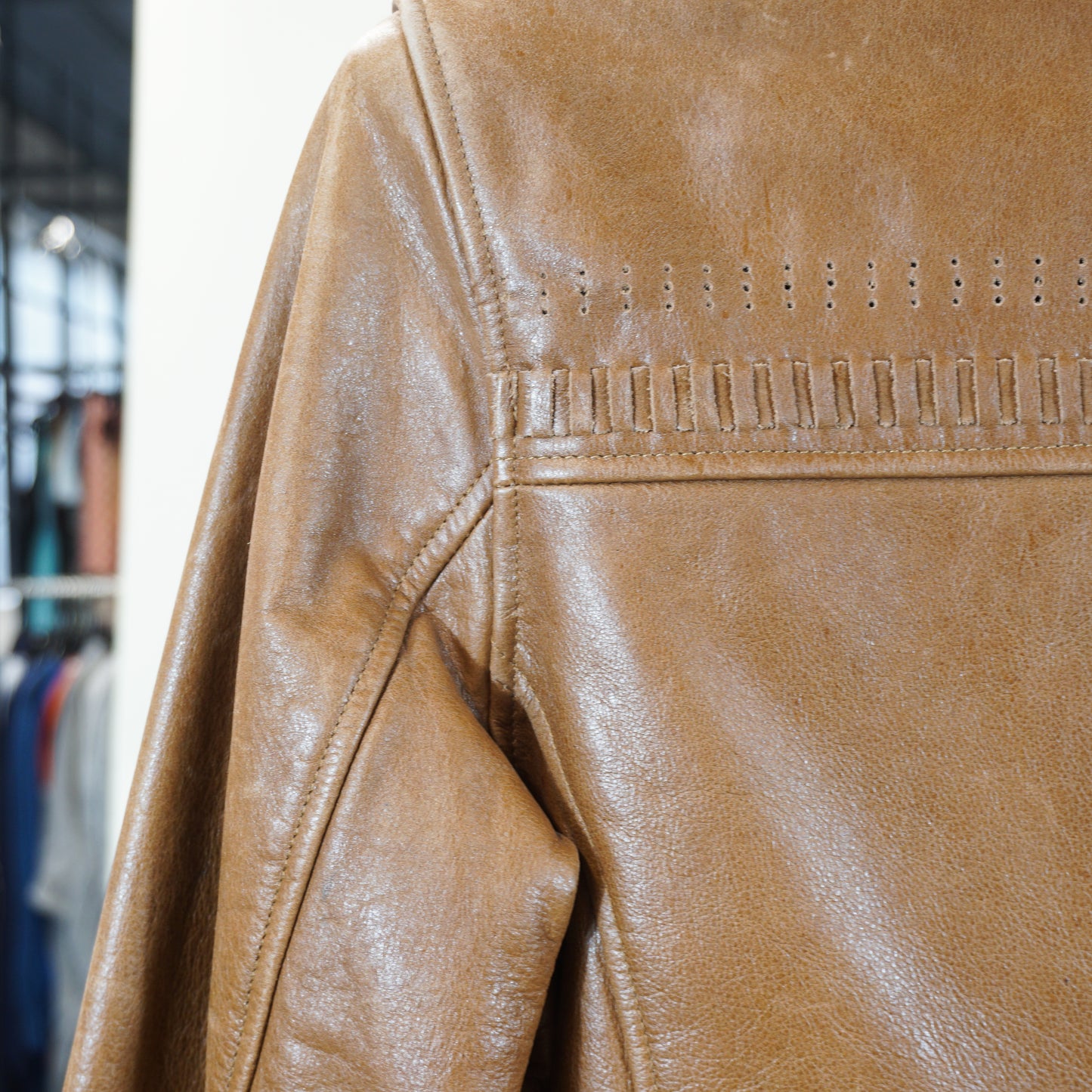 Y2K 'Jays New York' Genuine Leather Moto Jacket (Women's M)