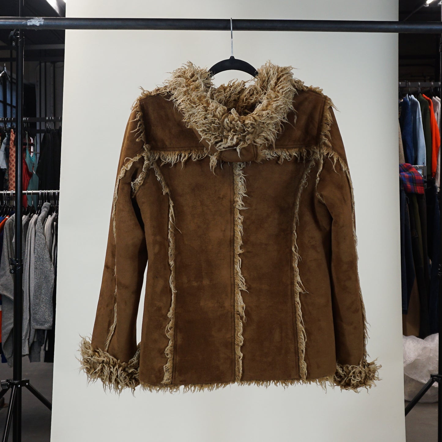 Y2K 'Point Zero' Faux Suede/Fur "Penny Lane"-Style Jacket (Women's M)