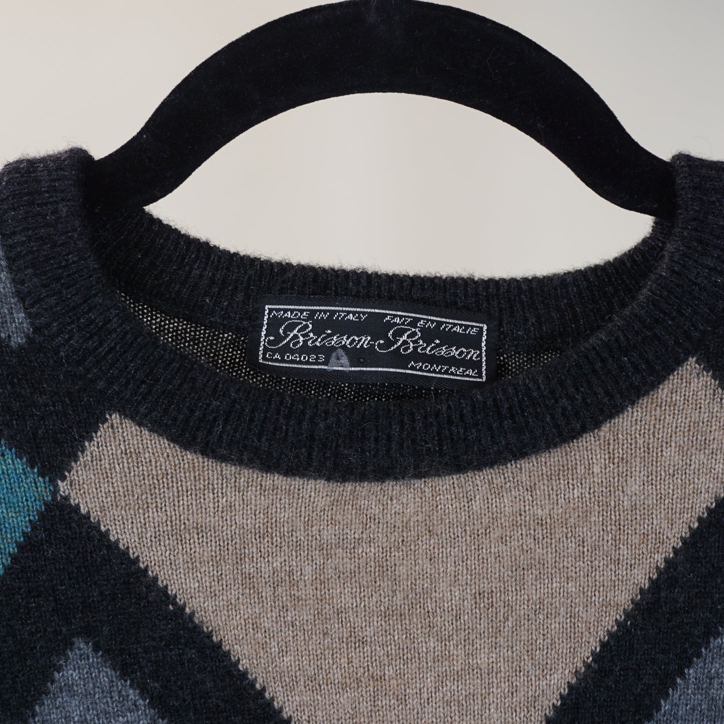 1990s Argyle-Patterned Cashmere Sweater (L/XL)