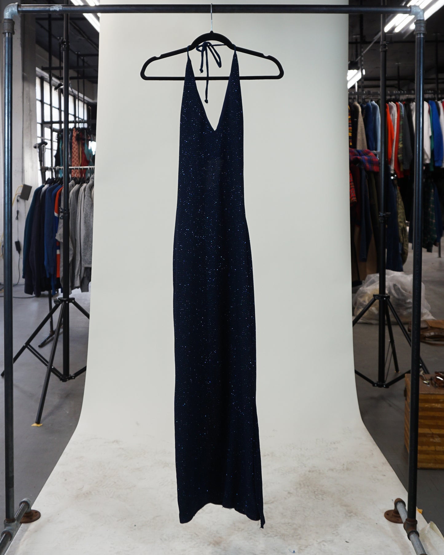 2000s Blue Sparkle Maxi Dress by Reitmans (Women's 7)