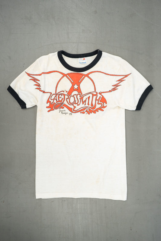 T-SHIRT AEROSMITH RINGER PERSONNALISÉ DES ANNÉES 1990