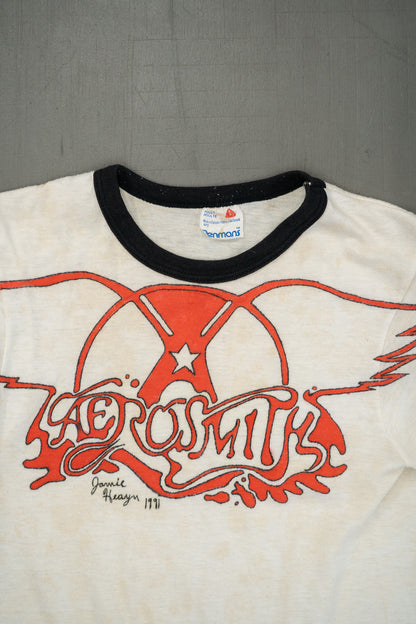 T-SHIRT AEROSMITH RINGER PERSONNALISÉ DES ANNÉES 1990