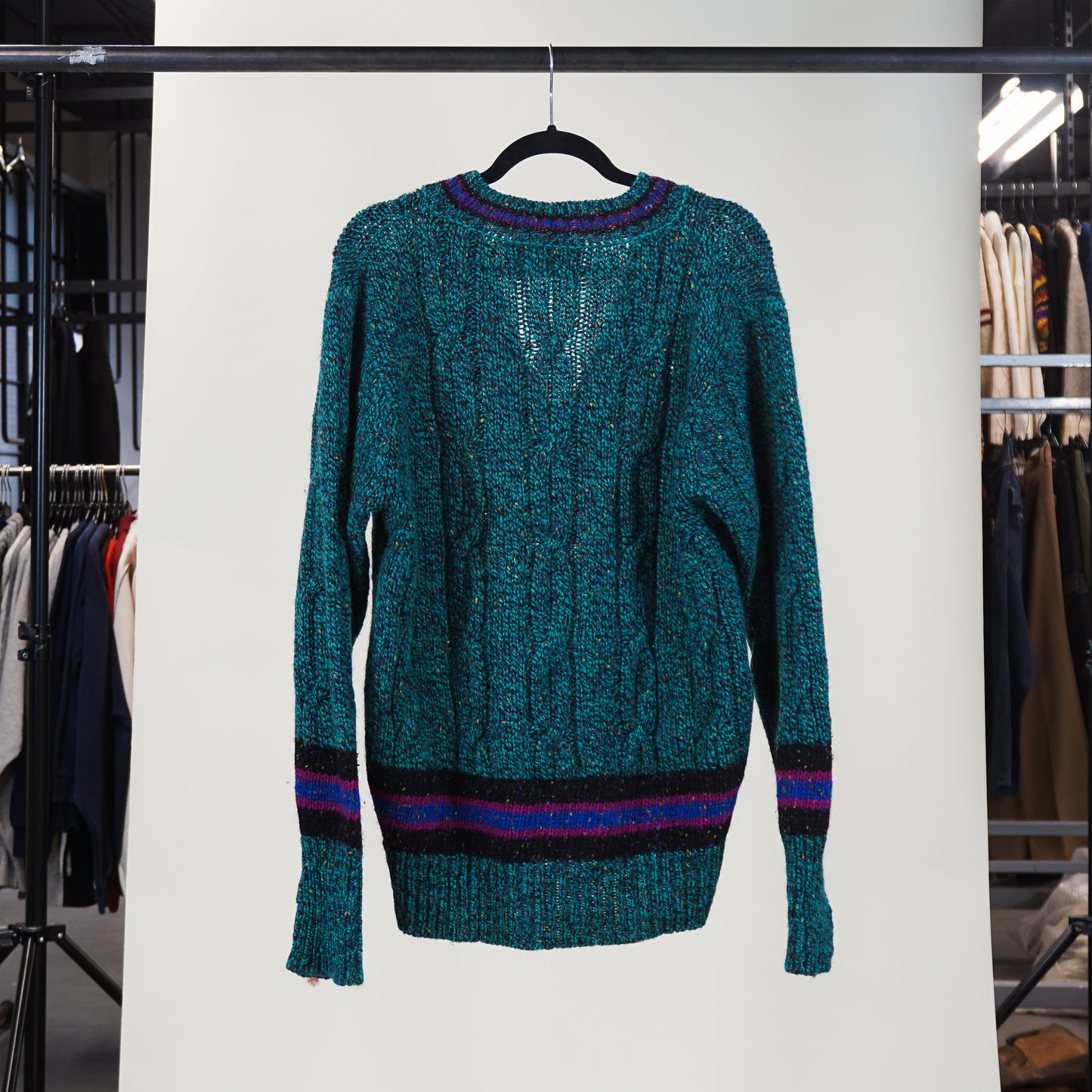 1990s 'Christopher Fischer' Wool V-Neck Sweater (L)