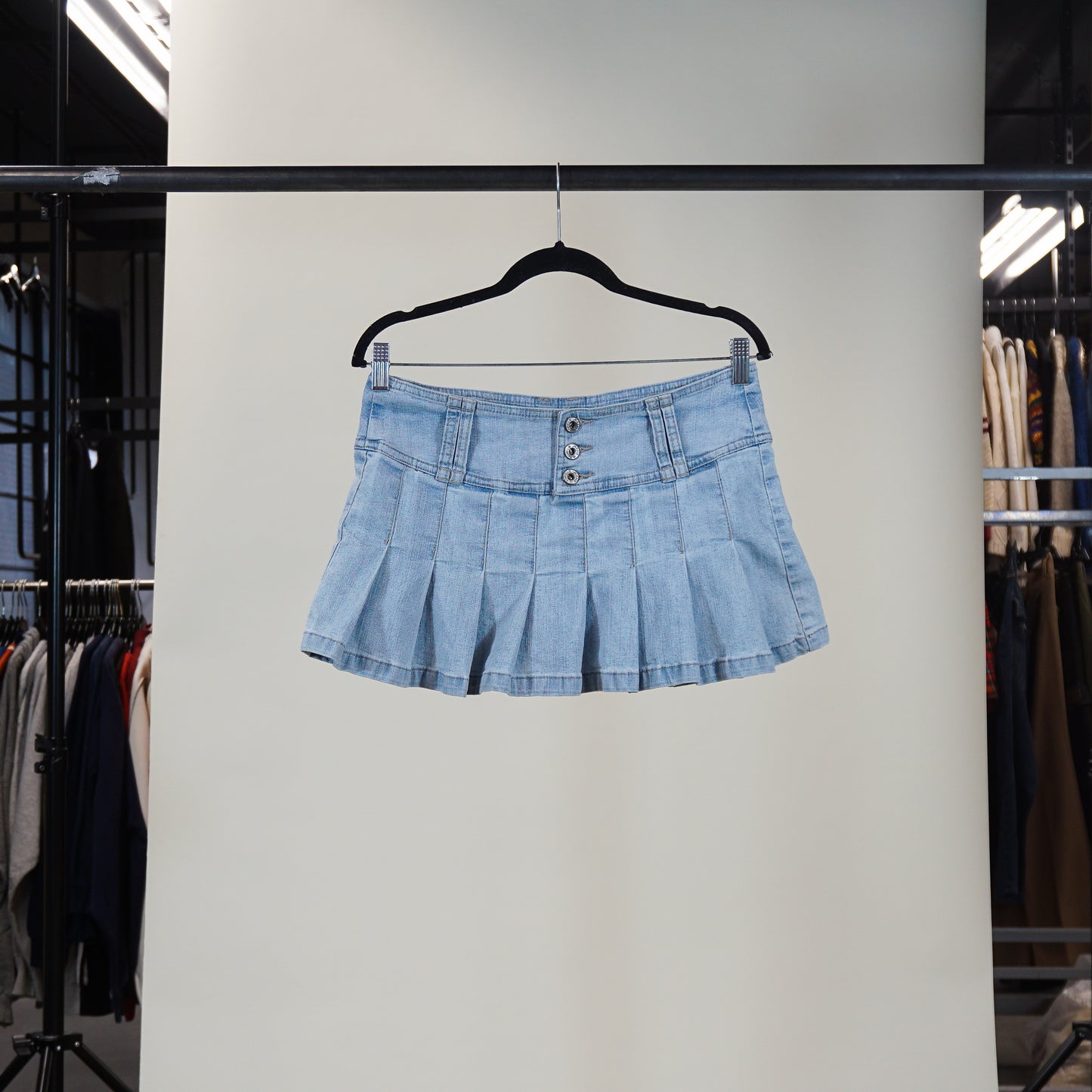Y2K 'Angels' Denim Mini Skirt (28" Waist)