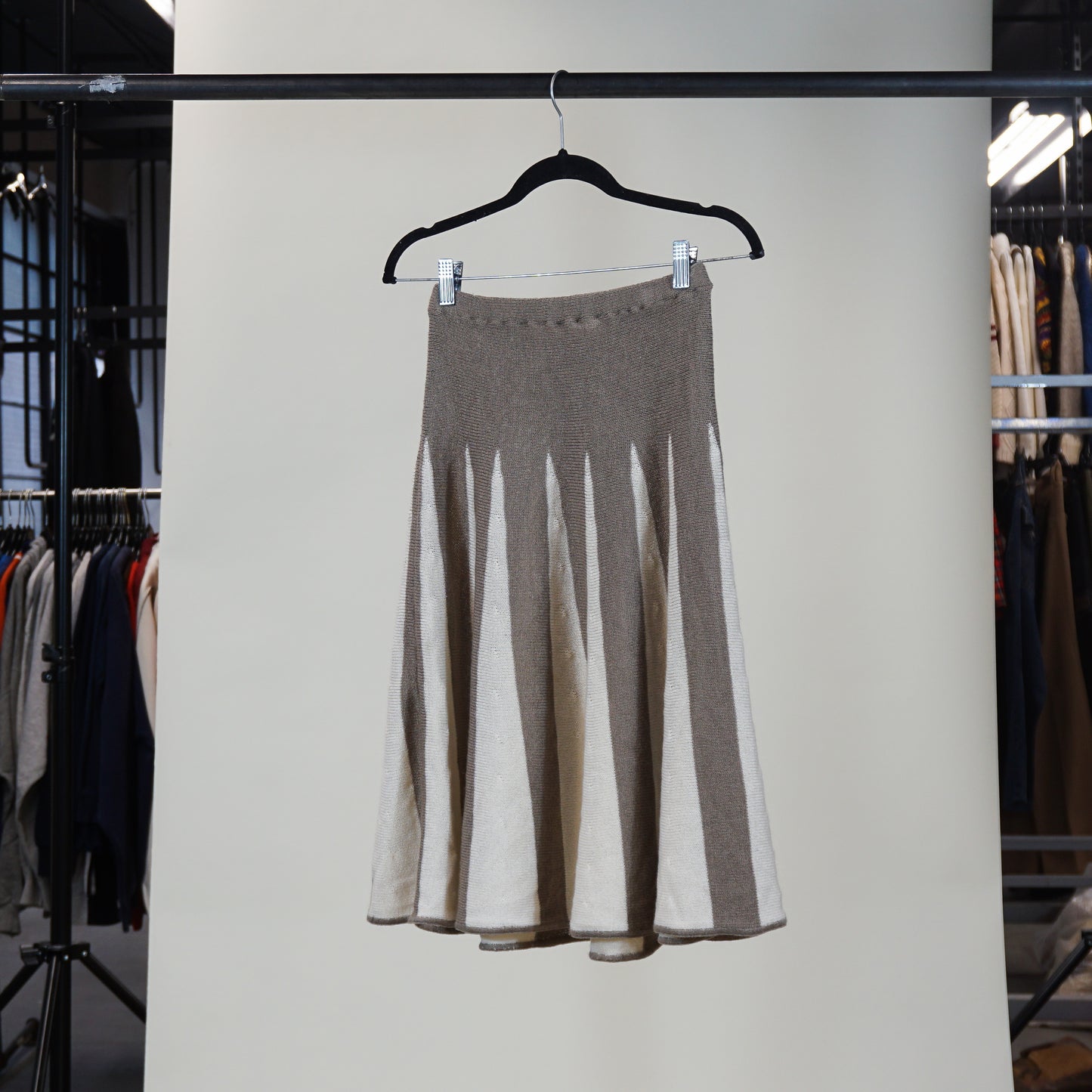 Y2K Spike Pattern Knit Skirt (24" Elastic Waist)