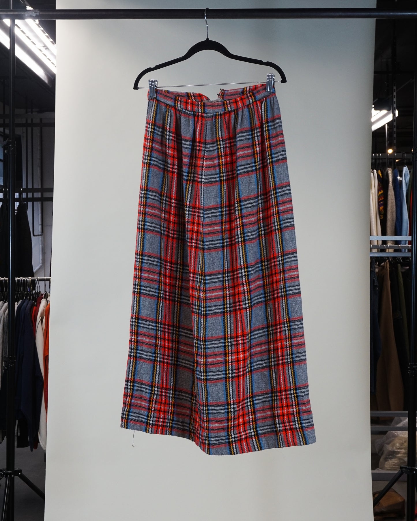 90s Wool Blend Plaid Maxi Skirt (27" Waist)