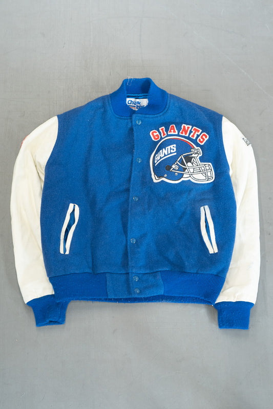 VESTE VARSITY DES GIANTS DE NEW YORK DES ANNÉES 1980