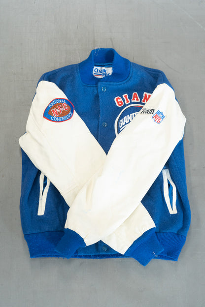 VESTE VARSITY DES GIANTS DE NEW YORK DES ANNÉES 1980