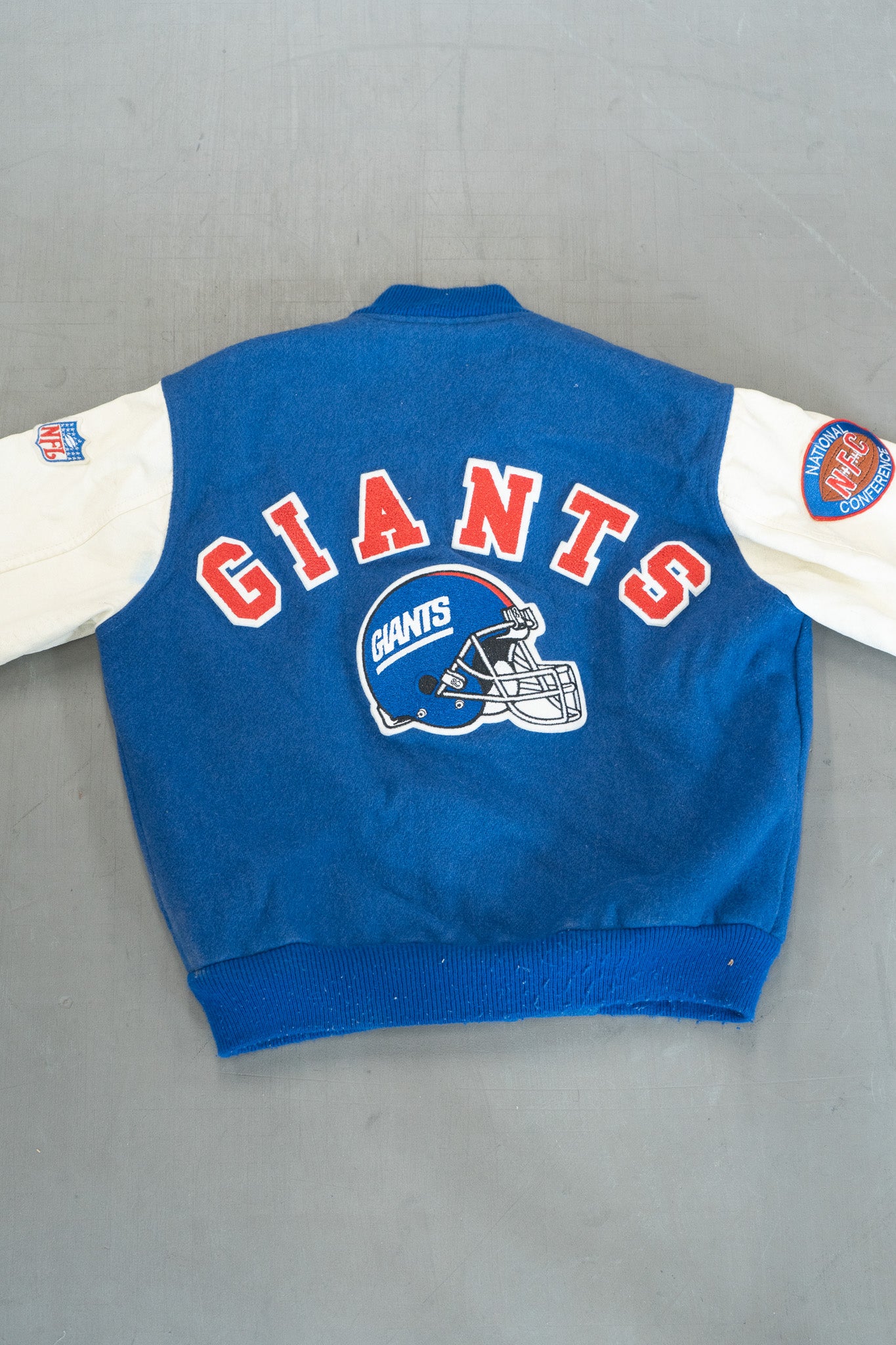 VESTE VARSITY DES GIANTS DE NEW YORK DES ANNÉES 1980