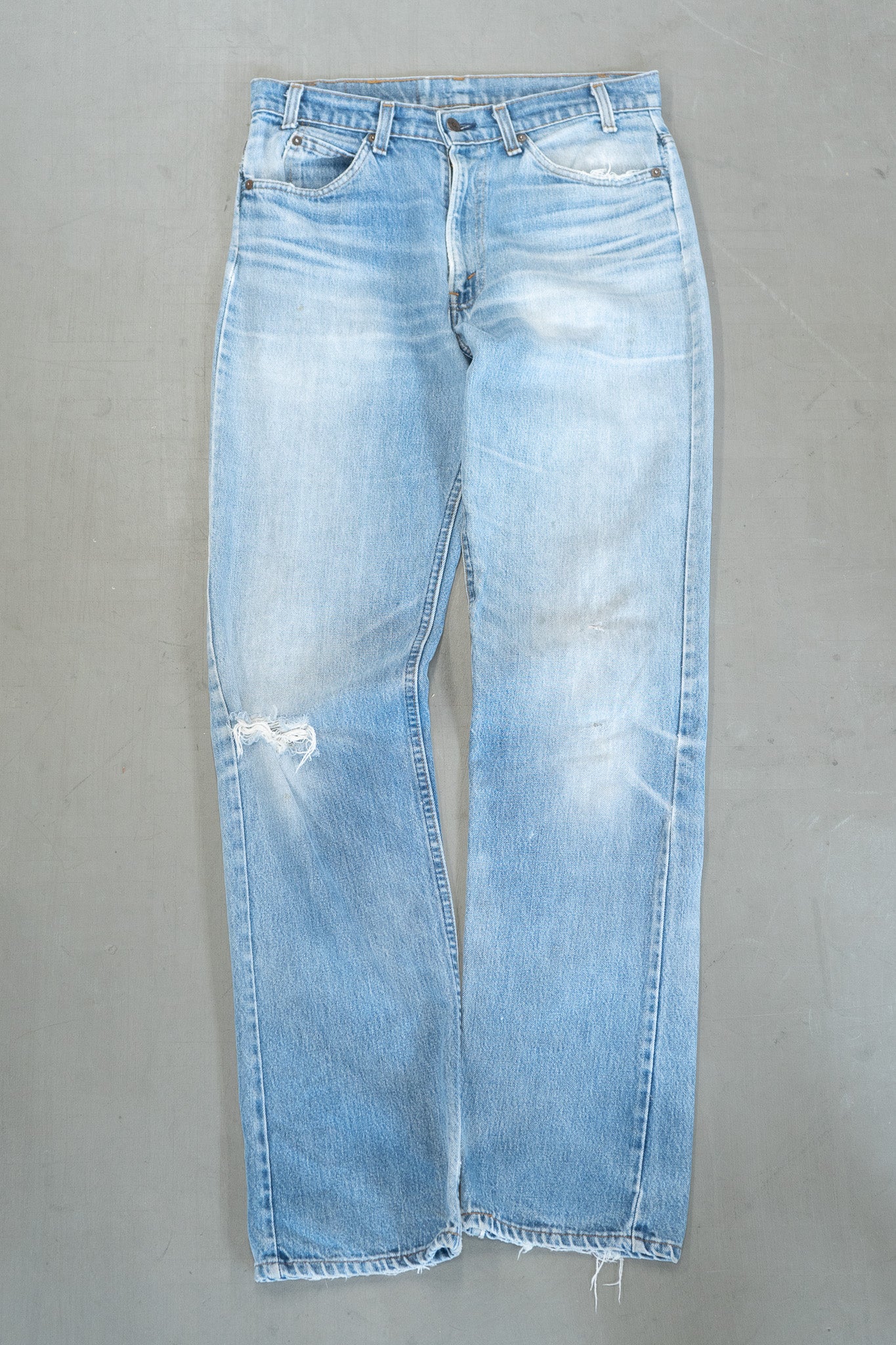 PANTALON EN DENIM LEVI'S À ONGLETS ORANGE D'ÉCLAT VIEILLI DES ANNÉES 1990