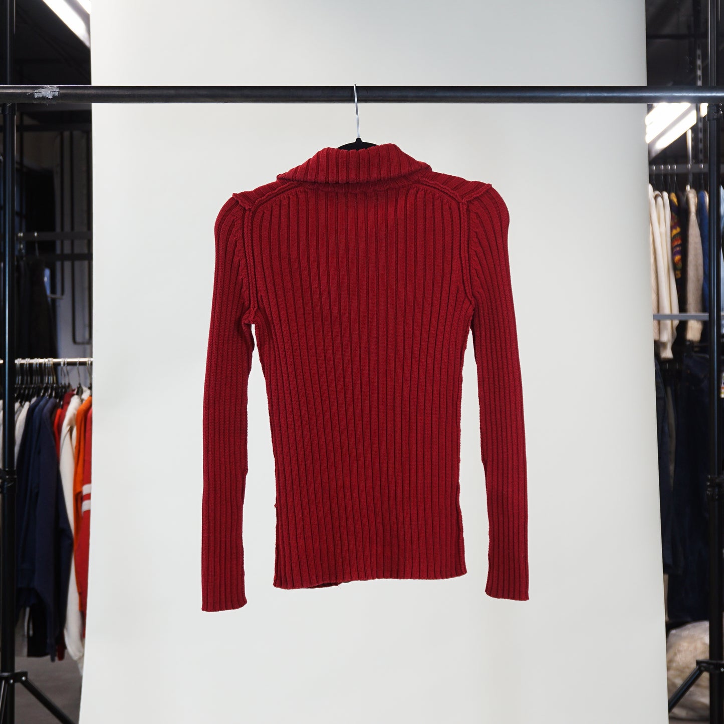 Y2K 'Moda International' Asymmetrical Collar Sweater (XS)
