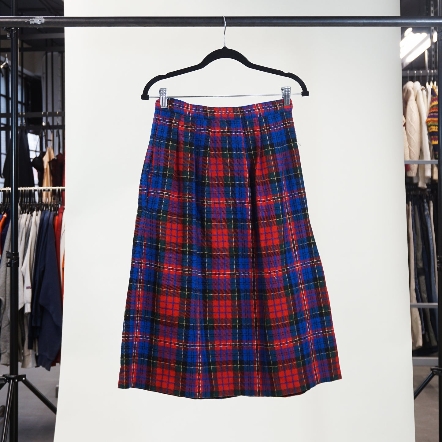 1990s Wool-Blend Midi Skirt (27" Waist)