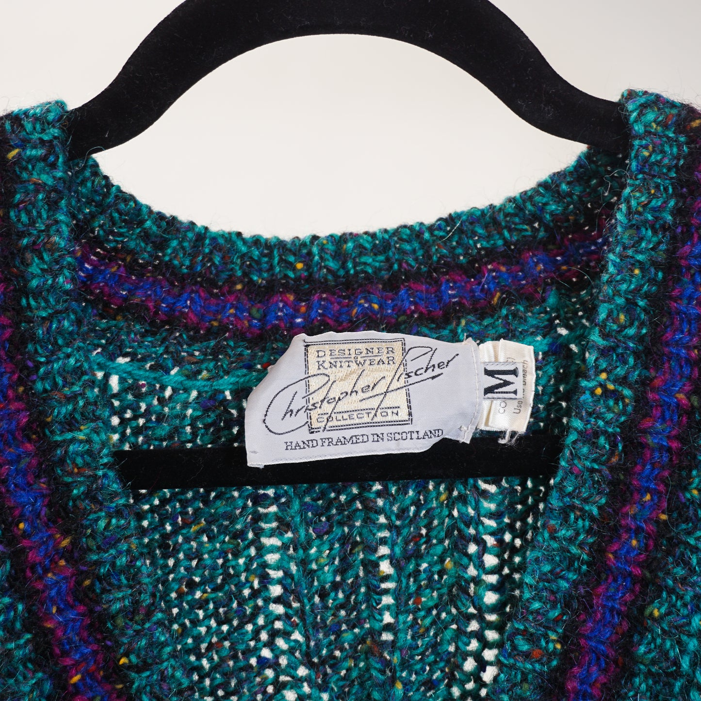 1990s 'Christopher Fischer' Wool V-Neck Sweater (L)