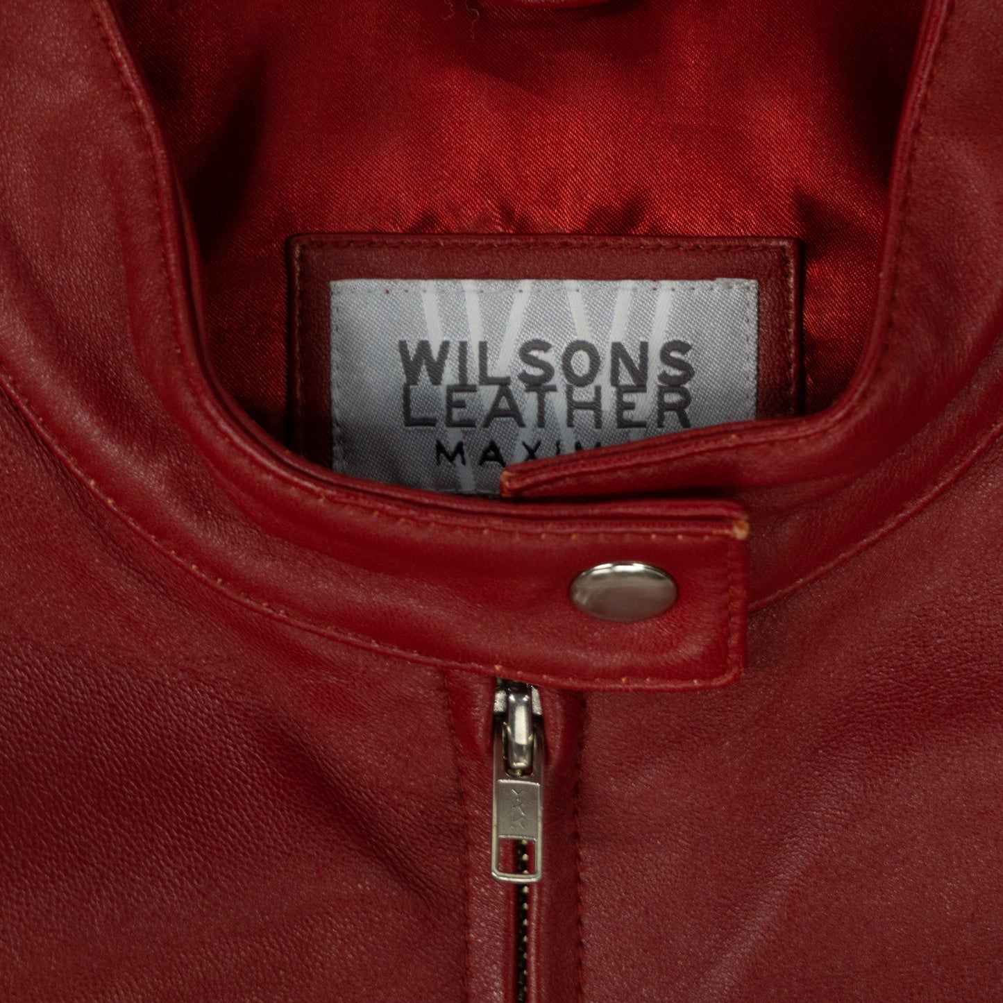 Y2K 'Wilsons Leather Maxima' Leather Moto Jacket (M)