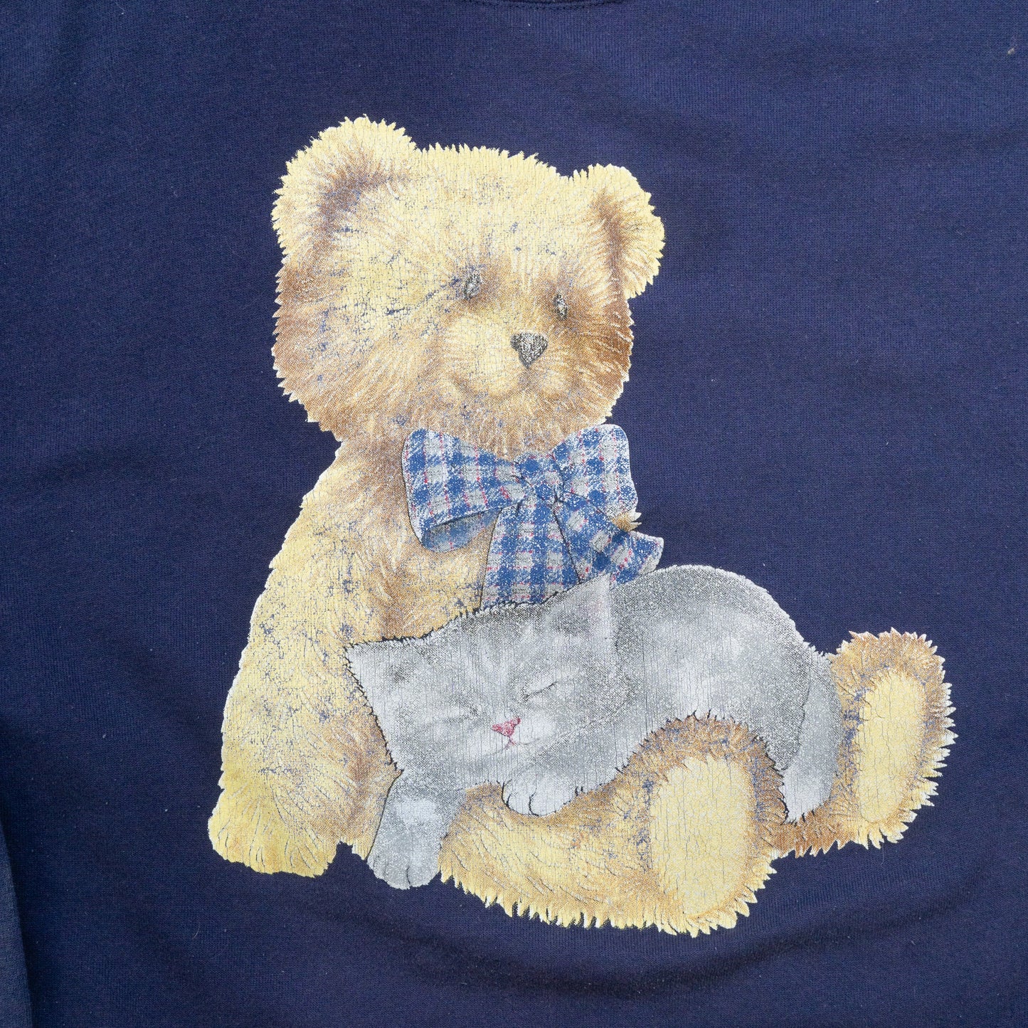 90s Teddy Bear & Cat Graphic Crewneck (XL)
