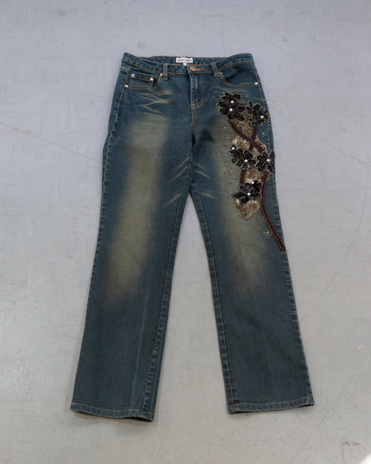 Y2K 'Marie Claire' Embroidered Jeans (28x28)