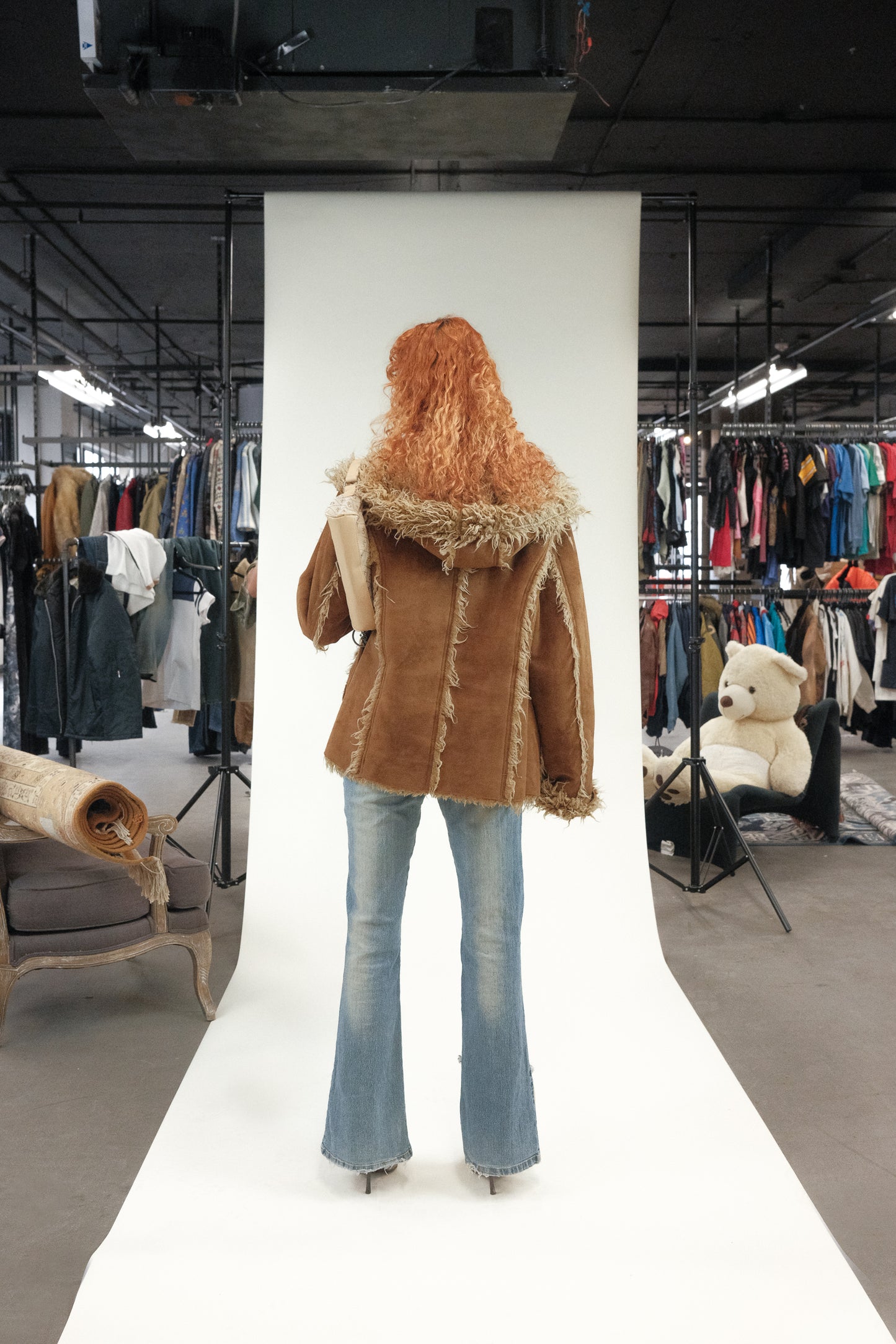 Y2K 'Point Zero' Faux Suede/Fur "Penny Lane"-Style Jacket (Women's M)