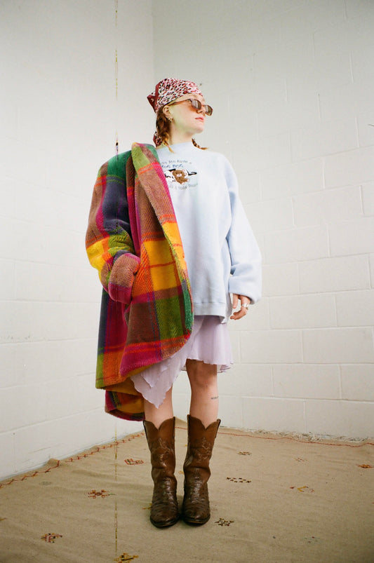 1990s 'Donnybrook' Made in USA Rainbow Faux Fur Jacket (M/L)
